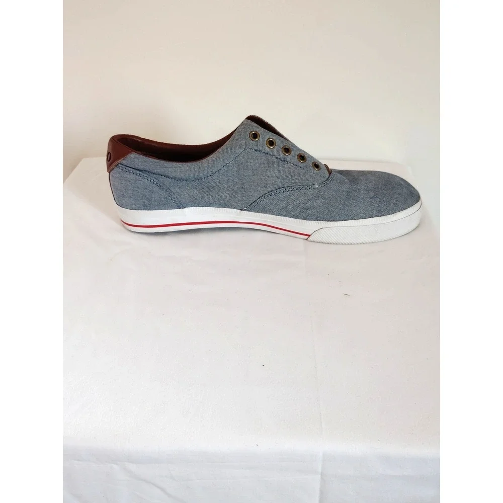 Polo Ralph Lauren Men 13D Vito Sneakers Blue Chambray Red Pony Shoes Resort Wear